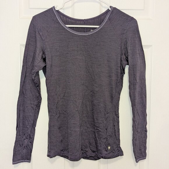 Smartwool Long Sleeve Light Shirt Womens Small Round Neck Purple Merino Wool - Picture 1 of 11